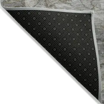 8' X 10' Taupe Abstract Washable Indoor Outdoor Area Rug