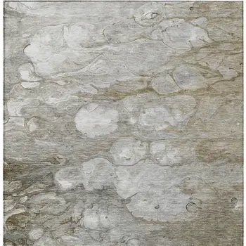8' X 10' Taupe Abstract Washable Indoor Outdoor Area Rug