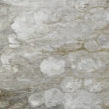 9' X 12' Taupe Abstract Washable Indoor Outdoor Area Rug