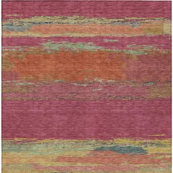 3' X 5' Blush Abstract Washable Indoor Outdoor Area Rug