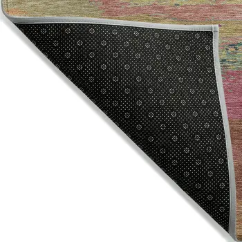 5' X 8' Blush Abstract Washable Indoor Outdoor Area Rug