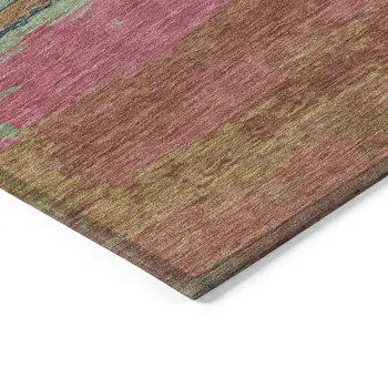 5' X 8' Blush Abstract Washable Indoor Outdoor Area Rug