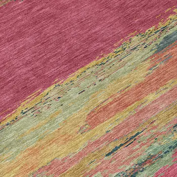 5' X 8' Blush Abstract Washable Indoor Outdoor Area Rug