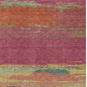 9' X 12' Blush Abstract Washable Indoor Outdoor Area Rug