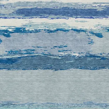 10' X 14' Blue Abstract Washable Indoor Outdoor Area Rug