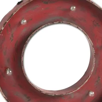 17" X 17" Red Metal Circle Hanging Dimensional Sculpture