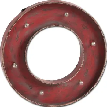 17" X 17" Red Metal Circle Hanging Dimensional Sculpture