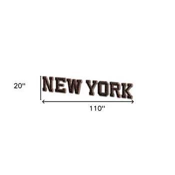 110" X 20" Black And Brown New York Metal Wall Decor