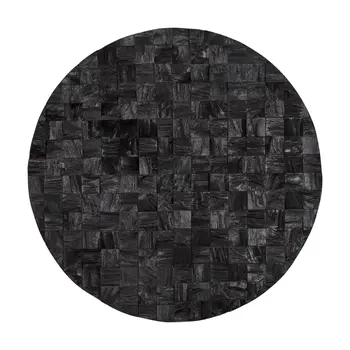 32" X 32" Black Geometric Wood Circle Hanging Dimensional Sculpture