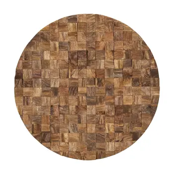 32" X 32" Brown Geometric Wood Circle Hanging Dimensional Sculpture