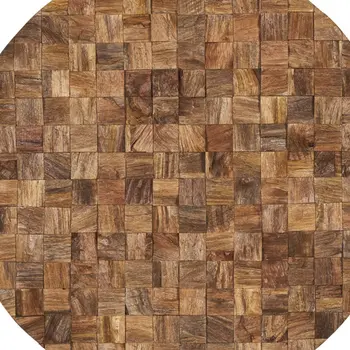 32" X 32" Brown Geometric Wood Circle Hanging Dimensional Sculpture