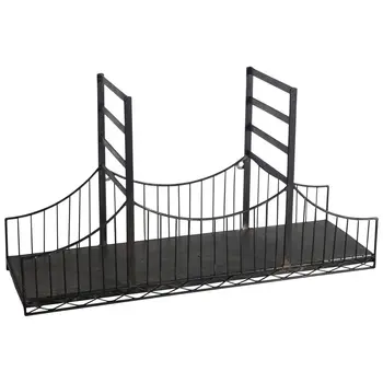 12" Black Metal Novelty Wall Mounted Accent Shelf