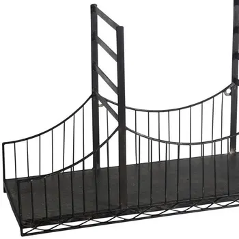 12" Black Metal Novelty Wall Mounted Accent Shelf