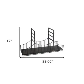 12" Black Metal Novelty Wall Mounted Accent Shelf