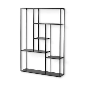 39" Black Metal Wall Mounted Tiered Shelf