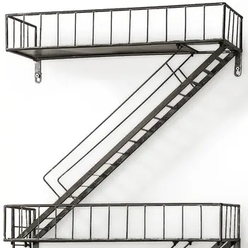 21" Gunmetal Gray Metal Novelty Wall Mounted Accent Shelf