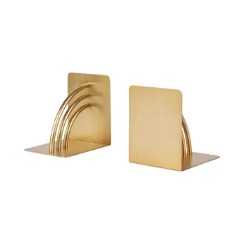 Set of Two Gold Metal Decorative Bookends