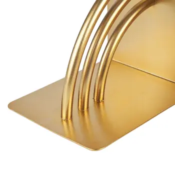 Set of Two Gold Metal Decorative Bookends