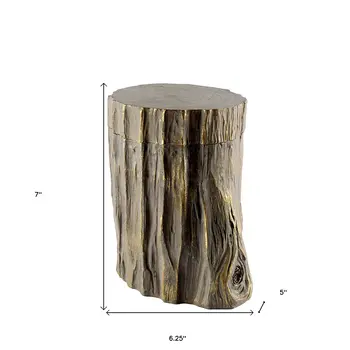 7" Brown Resin Abstract Decorative Keepsake Box
