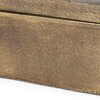 5" Gold Metal Decorative Box Tabletop Sculpture