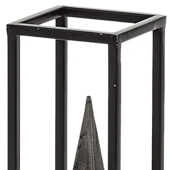 10" Black Metal Pyramid Tabletop Sculpture