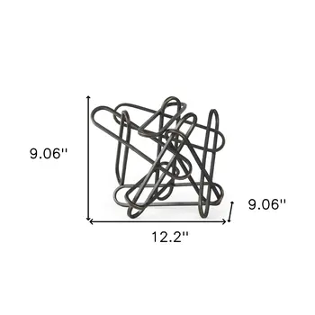 9" Black Metal Abstract Tabletop Sculpture