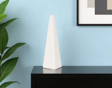13" White Marble Spike Tabletop Sculpture