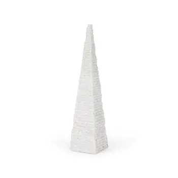 16" White Marble Spike Tabletop Sculpture