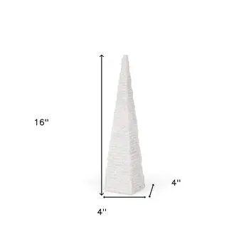 16" White Marble Spike Tabletop Sculpture