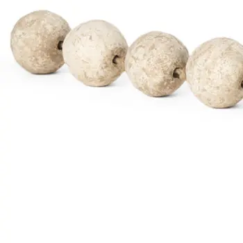 3" Beige Paper Sphere Tabletop Sculpture