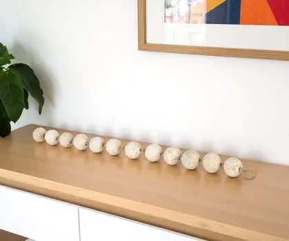 3" Beige Paper Sphere Tabletop Sculpture