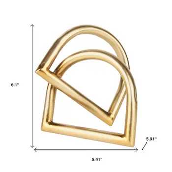 6" Gold Iron Abstract Tabletop Sculpture