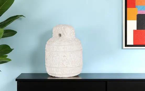 8" White Marble Tabletop Sculpture