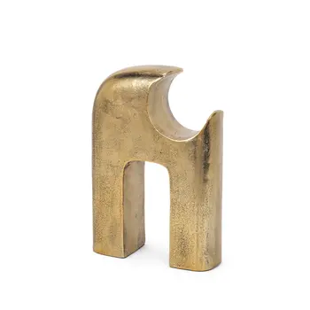 11" Brass Aluminum Tabletop Sculpture