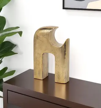 11" Brass Aluminum Tabletop Sculpture