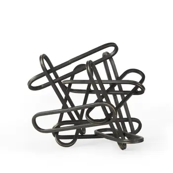 8" Black Metal Abstract Tabletop Sculpture