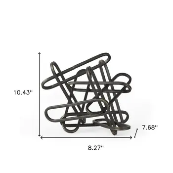 8" Black Metal Abstract Tabletop Sculpture