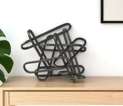 8" Black Metal Abstract Tabletop Sculpture