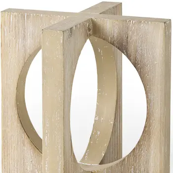 12" Brown Solid Wood Square Tabletop Sculpture