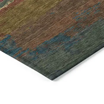 8' X 10' Terra Cotta Abstract Washable Indoor Outdoor Area Rug