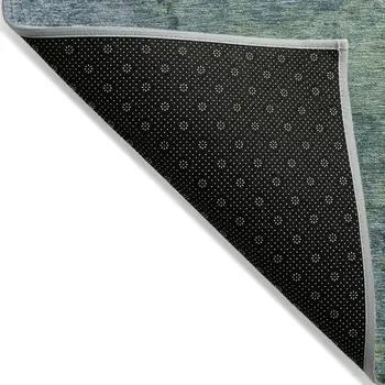 9' X 12' Blue Abstract Washable Indoor Outdoor Area Rug