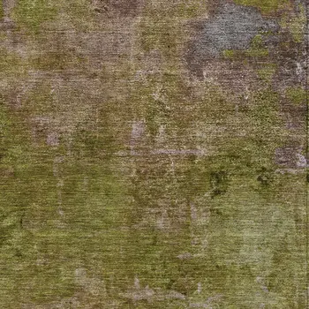 8' X 10' Green Abstract Washable Indoor Outdoor Area Rug