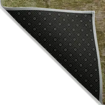 9' X 12' Green Abstract Washable Indoor Outdoor Area Rug