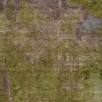 9' X 12' Green Abstract Washable Indoor Outdoor Area Rug