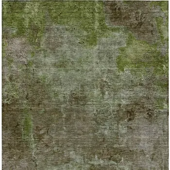 5' X 8' Brown Abstract Washable Indoor Outdoor Area Rug