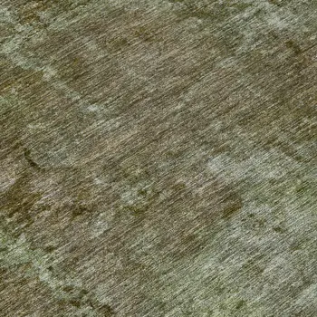 8' Brown Round Abstract Washable Indoor Outdoor Area Rug