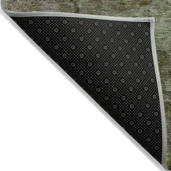 8' X 10' Brown Abstract Washable Indoor Outdoor Area Rug