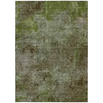 9' X 12' Brown Abstract Washable Indoor Outdoor Area Rug