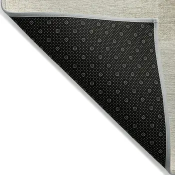 9' X 12' Taupe Geometric Washable Indoor Outdoor Area Rug