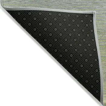 3' X 5' Artichoke Green Striped Washable Indoor Outdoor Area Rug